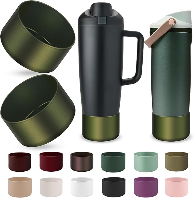 2PCS Silicone Boot Compatible with Owala 30oz & 40oz FreeSip Sway Bottles & Tumblers, Protective Anti-Slip Bottom Cover Sleeve for Freesip Sway Tumbler