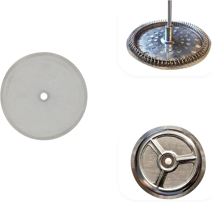 4 Pcs French Press Replacement Filter Screen, 4 Inch Reusable 304 Stainless Steel Mesh Filter for Bodum French Press Coffee Makers