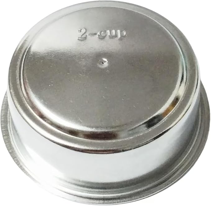 51mm Pressurized Filter Basket Stainless Steel Coffee Filter, for Portafilter Machines Espresso Machine Parts Compatible - Dual Wall Filter Basket （2 Cups Capacity）