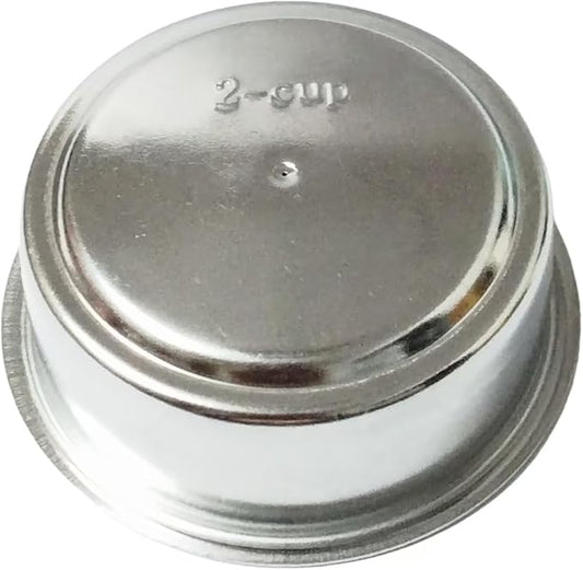 51mm Pressurized Filter Basket Stainless Steel Coffee Filter, for Portafilter Machines Espresso Machine Parts Compatible - Dual Wall Filter Basket （2 Cups Capacity）
