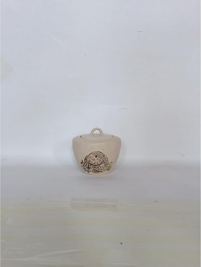 Blue Sky Clayworks Evergreen Bunny Sugar Pot, 3.75" L x 2.78" W x 3.78" H