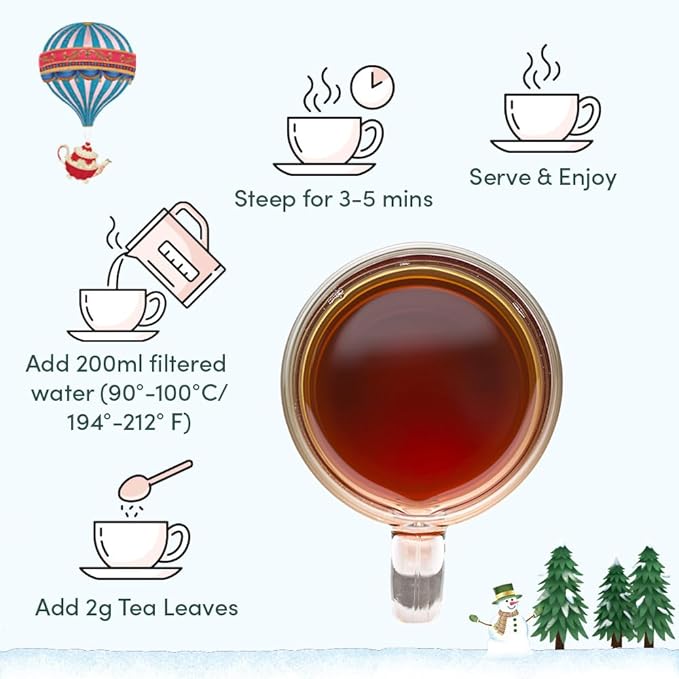 Limited Edition - Advent Calendar 2026 Folding Gift Box | 24 Unique Loose Leaf Teas - Holiday Gift Pack | Christmas Advent Calendar 2026 for Adults, Advent Calendar 2026 Adult Women and Men | VAHDAM