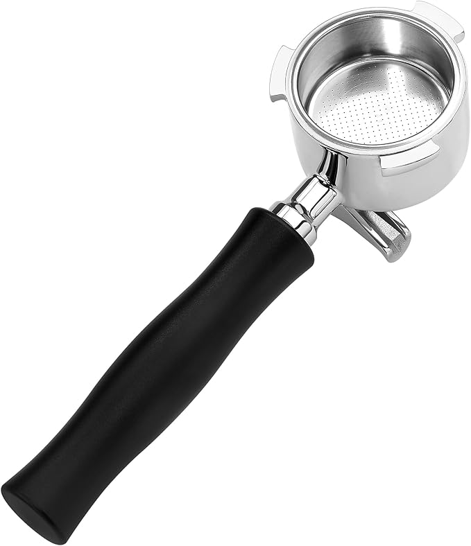 Normcore 51mm Double Spout Portafilter 3 Ear Fits Delonghi Dedica EC680 and EC685, and SMEG & EUPA Coffee Machines Anodized Aluminum Handle with 18g Filter Basket