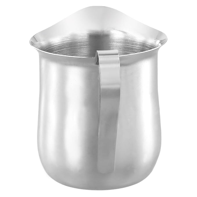 KEILEOHO 4 PCS 7oz Stainless Steel Bell Creamer, Small Creamer Pitcher, Bell Creamers Cup with Pouring Mouth for Cream, Milk, Coffee, Sauce