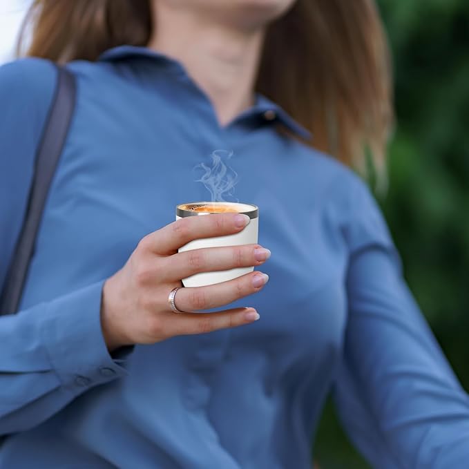 4oz Espresso Cups, Insulated Espresso Cups Set of 2, Expresso Shots Cup, Stainless Steel Shot Glasses for Coffee, Portable Espresso Travel Mug for Camping