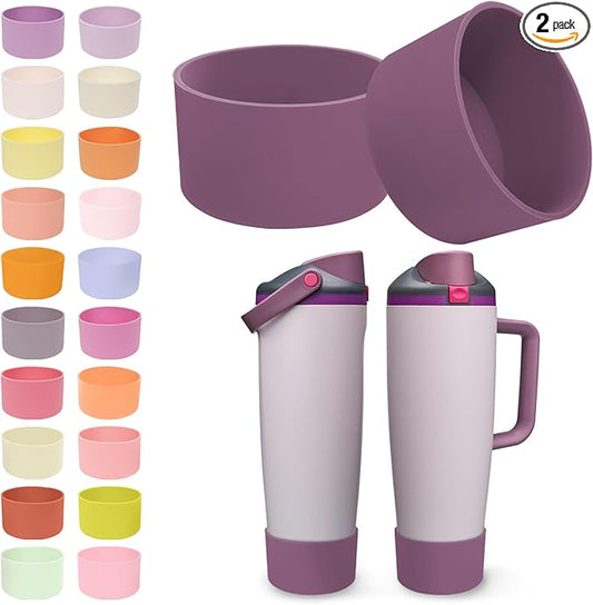 2PCS Silicone Boots for Owala 30oz & 40oz FreeSip Sway Bottles & Tumblers – Non-Slip, Scratch-Resistant, Stability Enhancer for Owala Accessories (Dreamy Field)