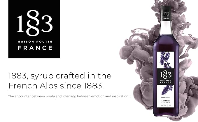 1883 Maison Routin Syrup for Drinks, Made in France, (33.8 Fl Oz, Lavender-)