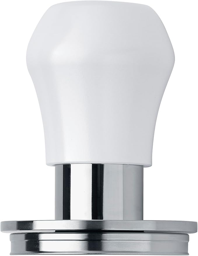 Normcore 51.5 mm Coffee Tamper - V4.1 Mini Spring-Loaded Tamper with Click Feedback - Fits La Pavoni Professional PL, Europiccola EL - Aluminium Handle, White