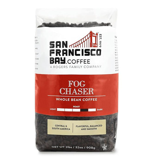 SAN FRANCISCO BAY Coffee Fog Chaser Whole Bean Medium Dark Roast, 32 Oz