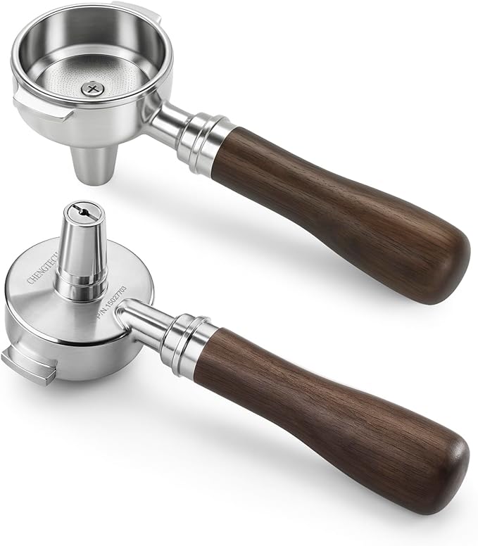 Espresso Accessories, 58mm Tea Portafilter with Premium Walnut Wood Handle Fits for E61 Group Head, La Marzocco and more