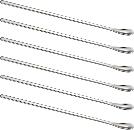 Stainless Steel Cocktail Stir Sticks with Long Handle of 6 Pieces for Coffee & Tea Drinks