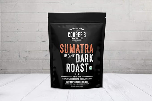 Organic Dark Roast Sumatra, Ground Coffee, Single Origin Grade 1 Premium Coffee - 2lb Bag