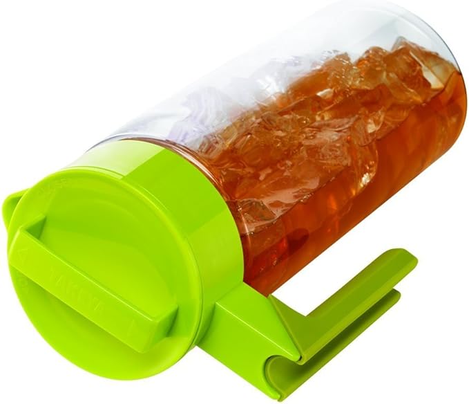 Takeya Flash Chill Iced Tea Maker - Versatile Tea Brewer for Loose/Bagged Tea - Patented Flash Chill Tech Hot/Cold Use BPA-Free Tritan Dishwasher Safe - Airtight Lid Made in USA - 2 Quart/Avocado