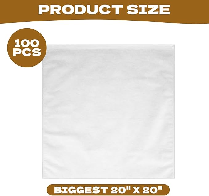 100 Pack Cold Brew Coffee Filters 20" X 20" Disposable Fine Mesh Brewing Bags Commercial 5 Gallon Coffee Filter For Commercial Model Cold Brew Coffee Makers Restaurants Shop