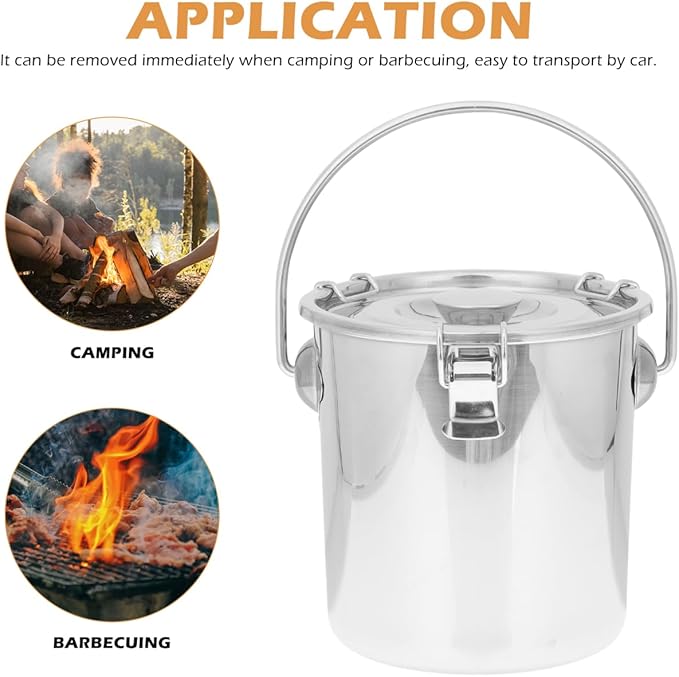 iplusmile Stainless Steel Airtight Canisters Container: 112 fl oz Airtight Clamp Lid Kitchen Food Storage Bucket for Rice Flour Grain Coffee Bean Flour Oil Sugar Milk