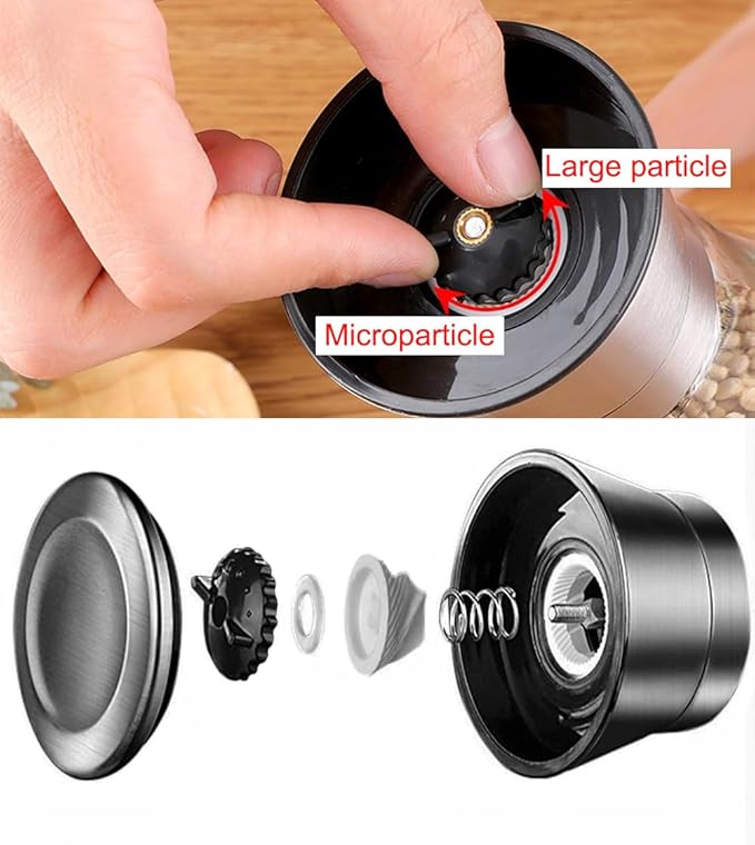 Professional Manual Grinder- Glass Pulverizer with Ceramic Core-Adjustable Roughness and Refillable
