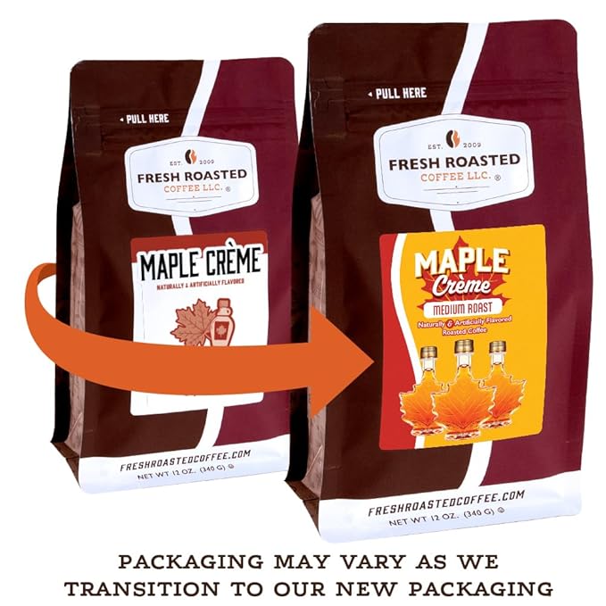 Fresh Roasted Coffee, Maple Crème Flavored Coffee, 5 lb (80 oz), Medium Roast, Kosher, Ground