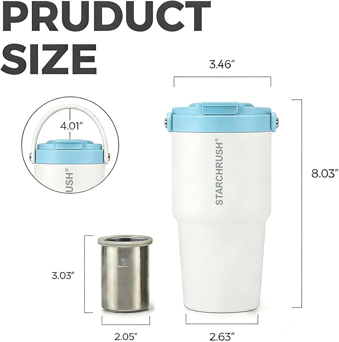 Portable Electric Espresso Maker, 20oz Insulated Stainless Steel Extraction Coffee Cup,Fast Brew with Pressure, Rechargeable, Leak Proof, BPA Free, Ideal for Travel,Commute and Office