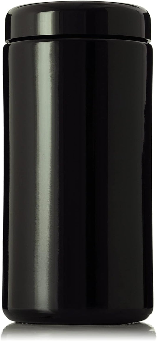 Black Ultraviolet Glass Jar with Lid | 1 Liter 33.8 oz Airtight Smell Proof Container | Wide Neck Herb Storage, Ideal for Coffee, Tea, Spices, Dried Goods, Tall Glass Jar for Kitchen