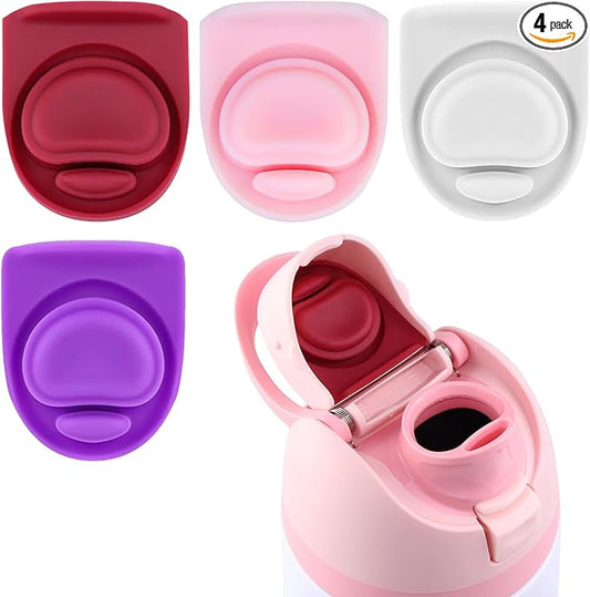 4 Pcs Replacement Stopper Compatible with Owala FreeSip 16oz 32oz,Water Bottle Top Gasket Lid for Owala 16/19/24/32/40oz Seal Mouth Cap Silicone Stopper Parts Insert Accessories(4 Colors 3)