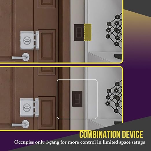 ENERLITES Double Paddle Rocker Decorator Switch, Clamp-Type Back Insert Wiring, Copper Wires Only, Single Pole, Residential/Commercial Grade, 15A 120-277VAC, 62834-BR, Brown