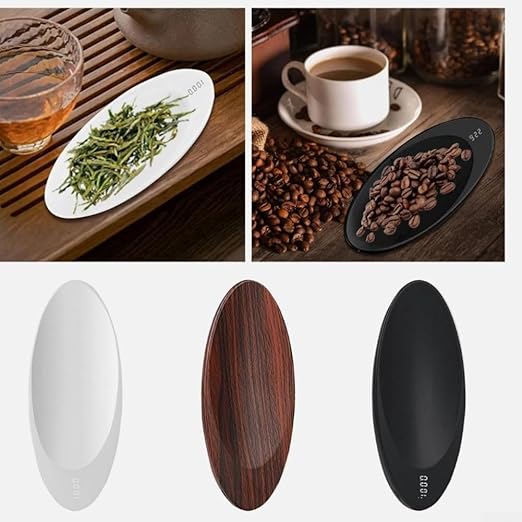Mini Coffee and Tea Digital Scale with 0 1 Gram Precision, Portable Electronic Gram Scale for Food and Jewelry Measuring with Auto Shutdown (Wooden Color)