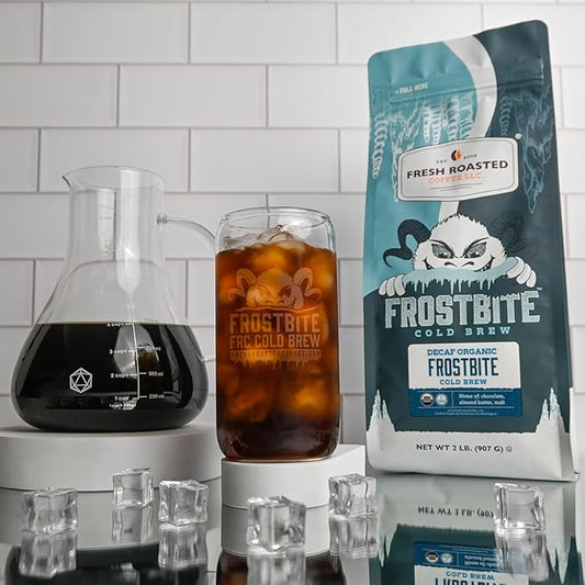 Fresh Roasted Coffee, Organic Decaf Frostbite Cold Brew | Mold & Myco 3rd Party Tested | 2 lb (32 oz) Medium Roast, Kosher, Whole Bean