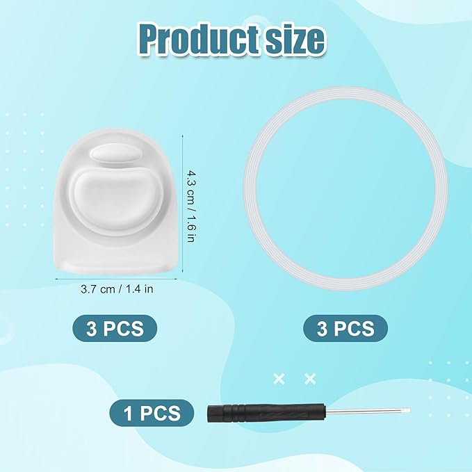 3pcs Bottle O Seal Ring & 3pcs Gasket Replacement Stopper for Owala FreeSip Cap, Silicone Water Bottle Plug Stopper BPA Free Top Lid Mouth Parts Compatible with Owala FreeSip 24oz 32oz