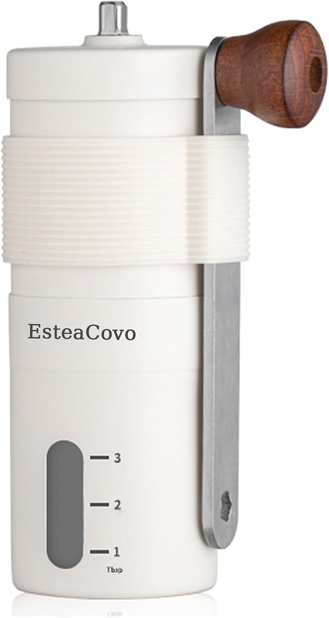 Manual Coffee Grinder for Home Use, 304 Stainless Steel Material, Adjustable Setting, with Hand Held Espresso Burr Ceramic for Travel Camping
