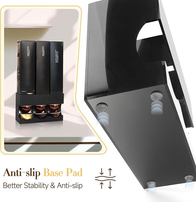 Pod Holder for Nespresso Vertuo Capsules - Wall Mount & Countertop Pod Organizer, Holds 3 Boxes of Coffee Pods, Modern Acrylic Storage for Nespresso Coffee Bar Accessories(Only Shelf)