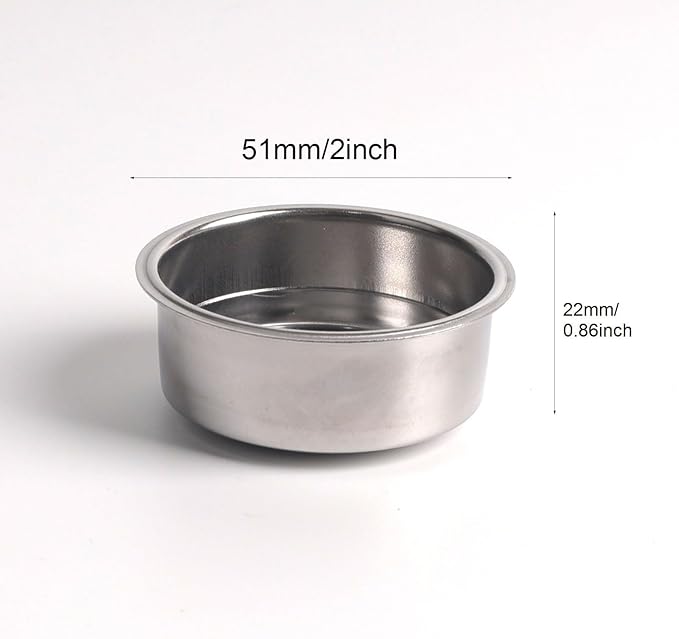 51mm Pressurized Filter Basket Compatible with Gevi/CASABREWS/CAPRESSO - Dual Wall Filter Basket - 2 Cups Capacity