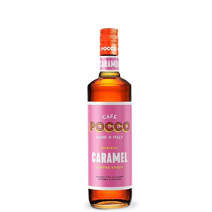 Cafe Pocco Caramel Syrup 750ml Glass Bottle (1 Bottle, Caramel)