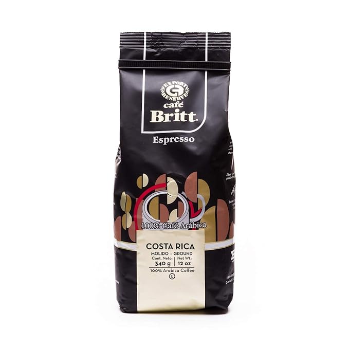 Café Britt® - Costa Rican Espresso Coffee (12 oz.) (3-Pack) - Ground, Arabica Coffee, Kosher, Gluten Free, 100% Gourmet & Dark Roast