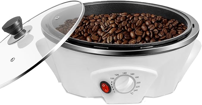 Poggyyi Electric Coffee Bean Roaster for Home Use, 1.1lb Upgraded Coffee Roaster, Commercial Coffee Bean Roaster Machine Temperature Control (0-240℃), for Beginner Roasting, Countertop Mount(800W)