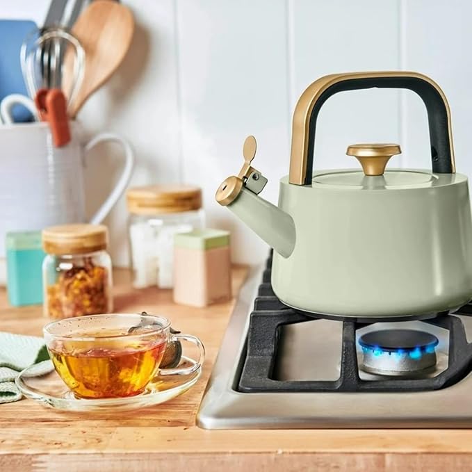Electric Gooseneck Kettle 1 Liter 1200W, Stainless Steel, Pour Over Coffee Tea, Auto Shut-Off, 360° Cordless Power Base (Sage Green 1.8L)