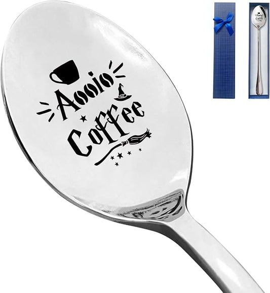 Magical Coffee Spoon for and Wizards Alike Perfect for Harry Fans and Coffee Lovers Birthday,Valentine,Christmas Gifts,Funny Laser Engraved Stainless Steel Spoon