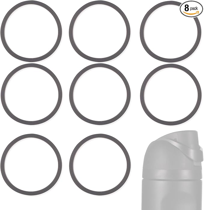 8 Pcs Water Bottle Gasket Replacement for Owala FreeSip, Gray Silicone Lid Seal O Ring Replacement Parts for Owala FreeSip Water Bottle 24/25/32/40oz