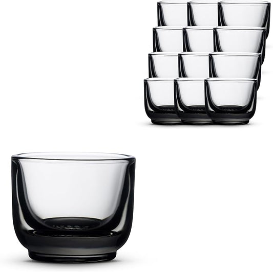 Fellow Pirch Espresso Glasses 3.5 oz Artisanal Cups, Set of 12, Dishwasher Safe Coffee Glasses for Espresso Shots & Latte Art – Smoke