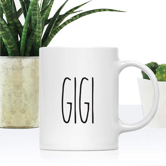 Andaz Press Simple Rustic Farmhouse Kitchen Decor 11oz. Ceramic Coffee Tea Mug Gift, Gigi, 1-Pack, Birthday Christmas Gift Ideas for Family, Friends
