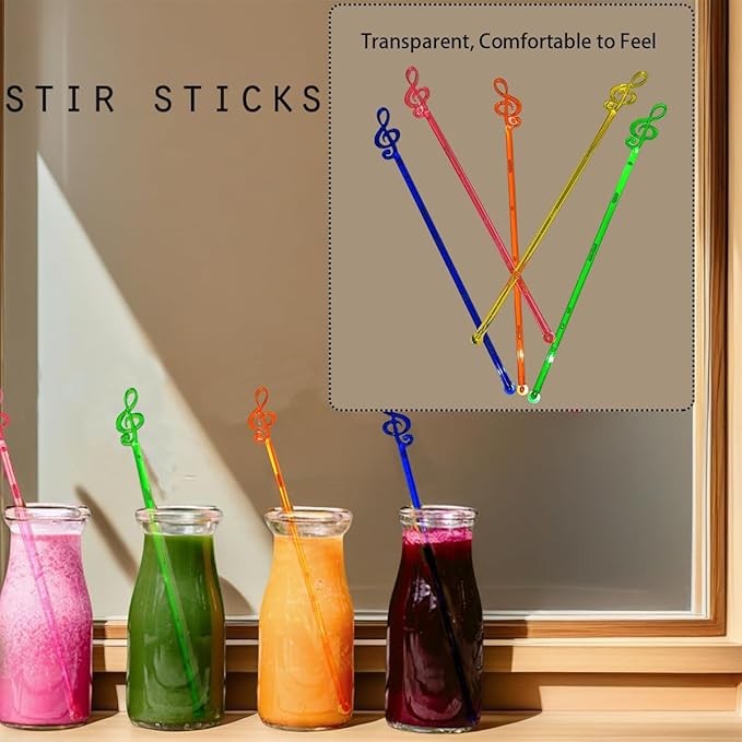 50 Pcs 6.5" Extra-Long Plastic Cocktail Swizzle Sticks, Unique Tropical Design Drink Stirrers Reusable Novelty Swizzle Sticks for Cocktails, Juices, and Party Beverages