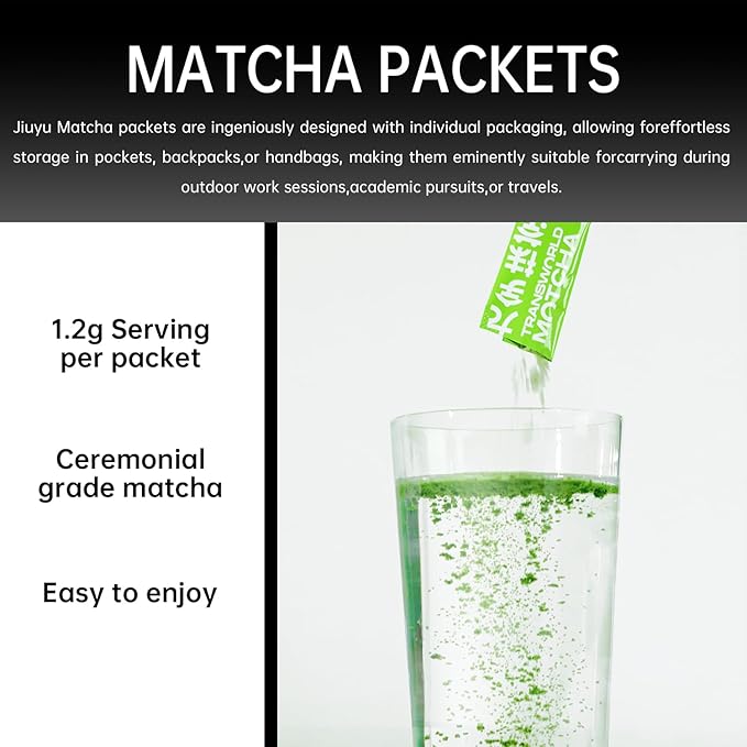 Authentic Ceremonial Matcha USDA Organic Premium Matcha Green Tea Powder for Drinking and Latte 100% Pure No Additives 21 sticks