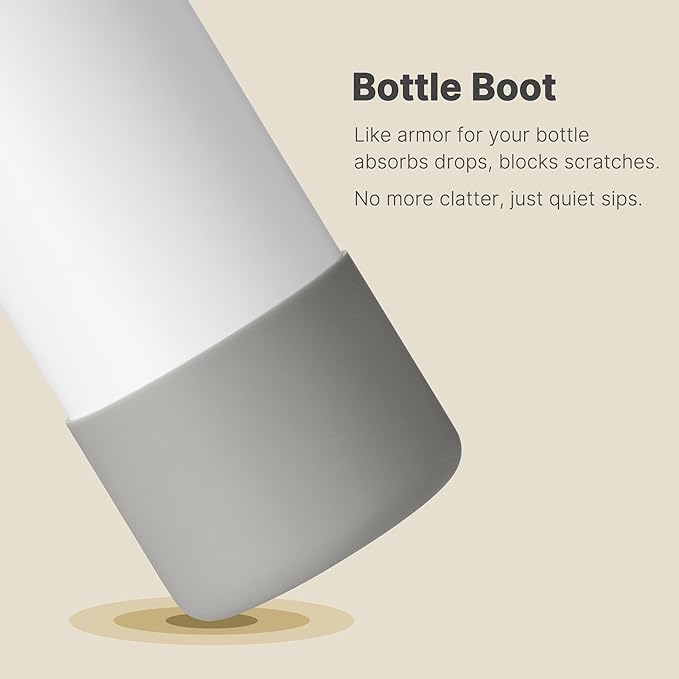 Boot for Owala 32 oz Twist/FreeSip/Flip Stainless Steel Water Bottle, Silicone Rubber Bottom Protector for Owala 32 oz Water Bottle (Light Grey)