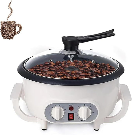 ERICAT Home Coffee Roaster, 800 W Upgrade Coffee Roaster Machine with Clear Glass Cover, 0-240℃ Adjustable Temperature and 750g Coffee Capacity, 60 Minute Intelligent Timeing, for Home and Kitchen