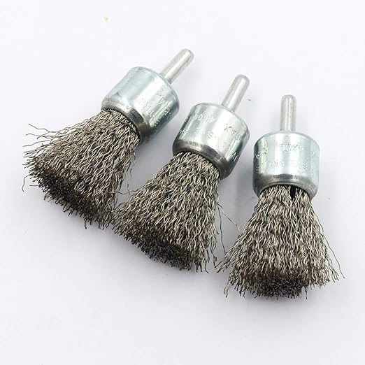 DGOL 5 Packs 1 inch (25mm) Stainless Steel Wire Knot End Cup Brush with 1/4 inch Round Shank for Drill Not for Die Grinder