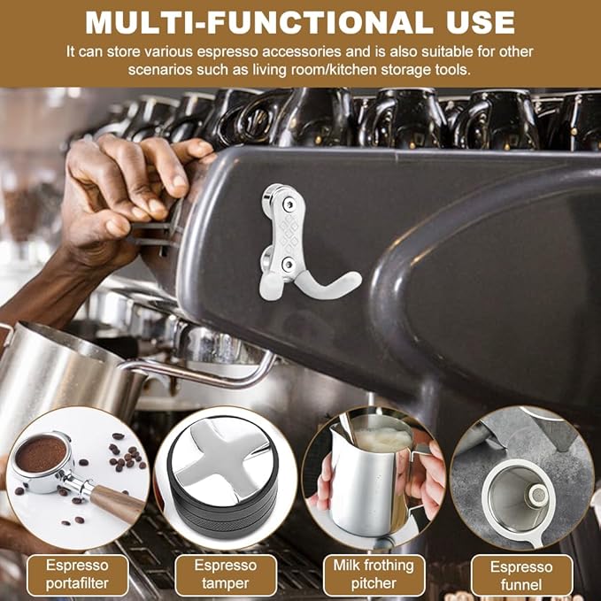 Magnetic Portafilter Holder for Espresso Machines, Wall Mounted Coffee Holder Stainless Steel Espresso Accessories Organizer Compatible with Ninja Luxe Cafe & Breville Machines(SIZE:1 Pack)
