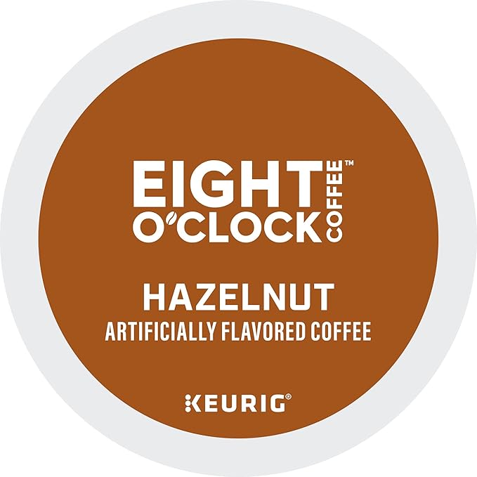 Eight O'Clock Coffee Hazelnut, Single-Serve Keurig K-Cup Pods, Flavored Medium Roast Coffee Pods, 96 Count