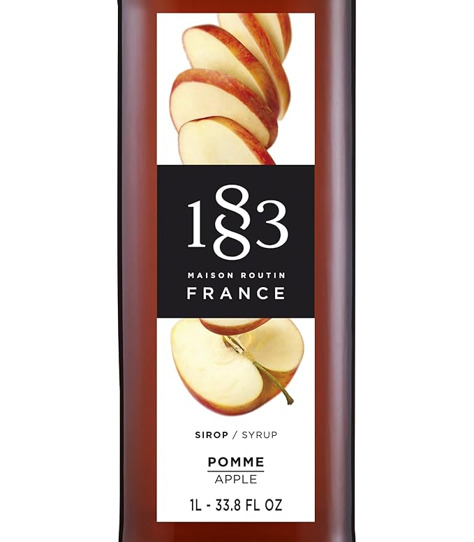 1883 Apple Syrup for Drinks, Made in France, 1 Liter Glass Bottle