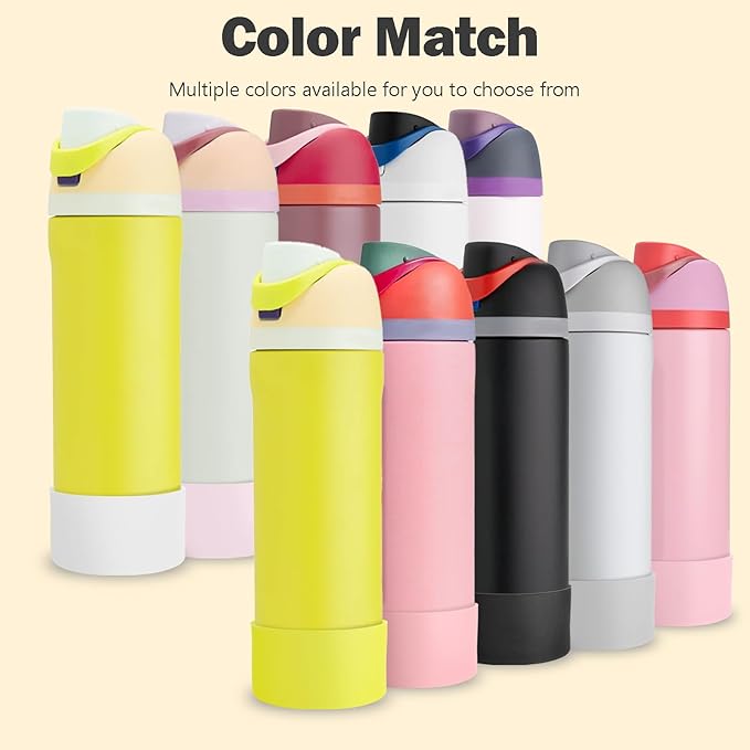 2PCS Silicone Boot for Owala 24oz FreeSip Water Bottle, Anti-Slip Scratch-Resistant Bottom Sleeve, Protective Sports Bottles Accessories, BPA-Free