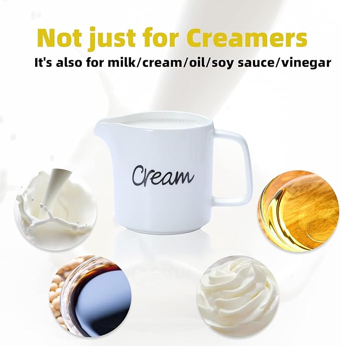 ONTUBE Ceramics Creamer,Porcelain Milk Creamer Pitcher 12OZ (White)