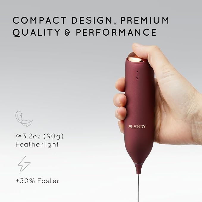 Rechargeable Milk Frother Handheld, Coffee Frother Handheld with USB-C Charging Stand, Electric Drink Mixer Handheld, Mini Electric Whisk Frother for Coffee, Matcha, etc